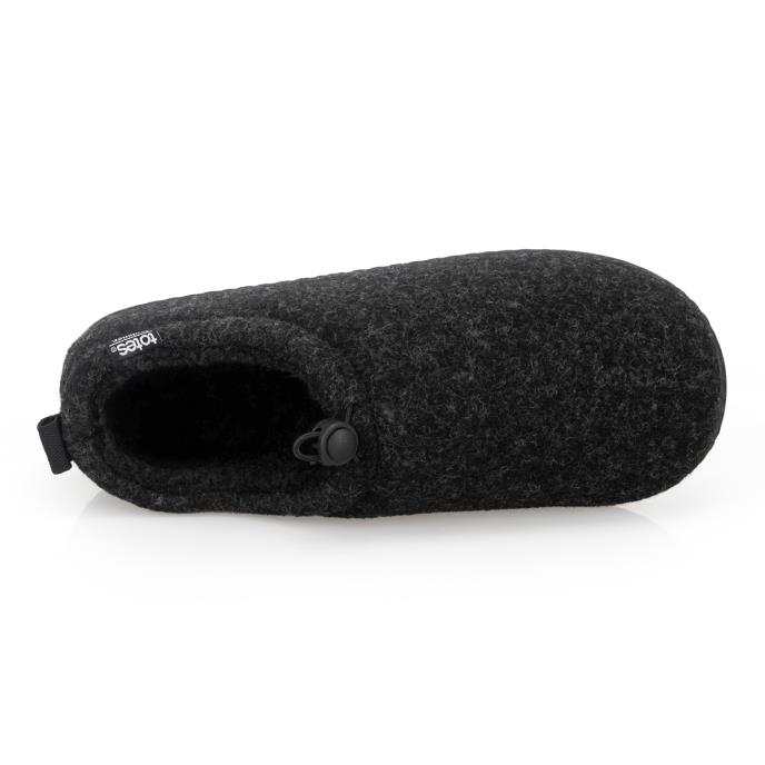 Isotoner® Mens Felt Full Back Slipper With Pull  Toggle Black Extra Image 4